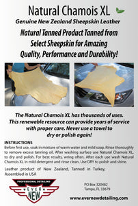 NATURAL CHAMOIS XL Mega Size (6.5 sq ft.)